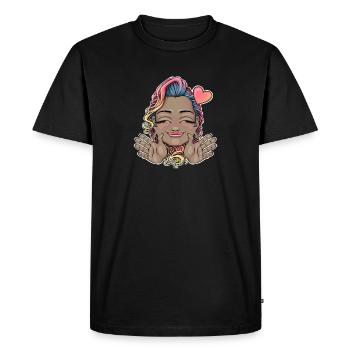 Lunatique arc-en-ciel cheveux étreinte design - T-shirt Premium bio Homme - noir - Devant - Nico (187cm)