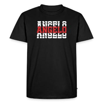 t-shirt ange t-shirt idée cadeau texte empilé - T-shirt Premium bio Homme - noir - Devant - Nico (187cm)