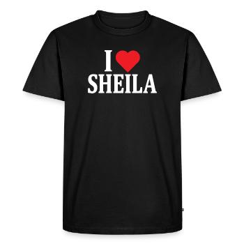t-shirt I love Sheila t-shirt gift idea - Men's Premium Organic T-Shirt - black - Front - Nico (187cm)