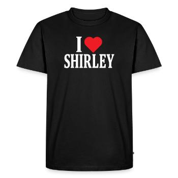 I Love Shirley T-Shirt Gift Idea - Men's Premium Organic T-Shirt - black - Front - Nico (187cm)