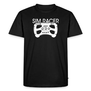Sim Racer Gaming Steering Wheel Formula Racing Logo - Men's Premium Organic T-Shirt - black - Front - Nico (187cm)