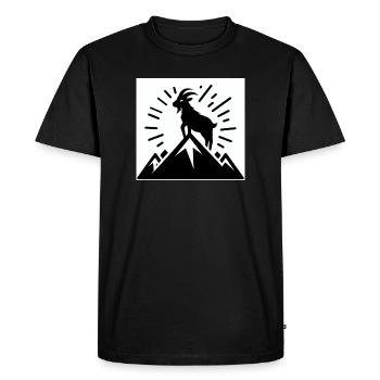 Chèvre sur la montagne, dessinée en noir et blanc - T-shirt Premium bio Homme - noir - Devant - Nico (187cm)