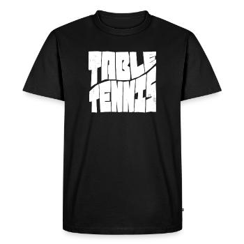 Tennis de table avec batte de tennis de table Ping Pong - T-shirt Premium bio Homme - noir - Devant - Nico (187cm)