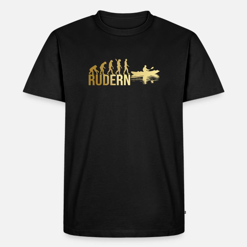 Evolution Rudern - Männer Premium Bio T-Shirt - Schwarz