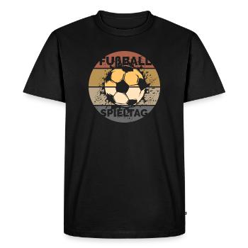 retro soccer game day ball vintage league graphic - Men's Premium Organic T-Shirt - black - Front - Nico (187cm)