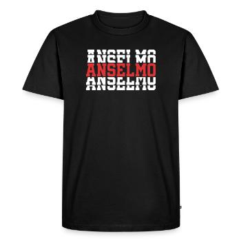 t-shirt Anselmo t-shirt idée cadeau texte empilé - T-shirt Premium bio Homme - noir - Devant - Nico (187cm)