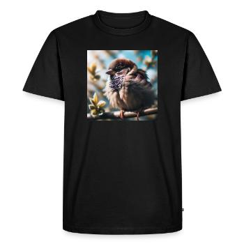 Moineau - T-shirt Premium bio Homme - noir - Devant - Nico (187cm)