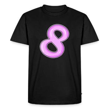 Numéro 8 Numéro Huit Motif Rose - T-shirt Premium bio Homme - noir - Devant - Nico (187cm)