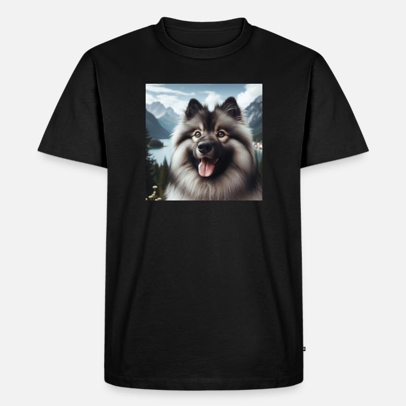 Fröhlicher Wolfspitz - Männer Premium Bio T-Shirt - Schwarz