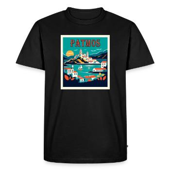 Patmos Greece Vacation Vacation Travel - Men's Premium Organic T-Shirt - black - Front - Nico (187cm)