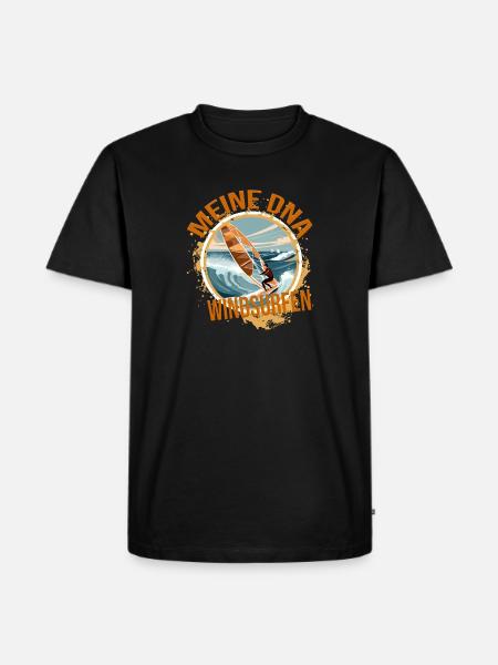 Meine DNA - Windsurfen - Männer Premium Bio T-Shirt - Schwarz