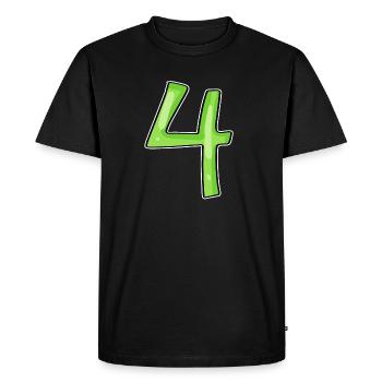 4 - Quatre Vert - T-shirt Premium bio Homme - noir - Devant - Nico (187cm)