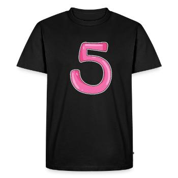 Five Number Number 5 - Men's Premium Organic T-Shirt - black - Front - Nico (187cm)