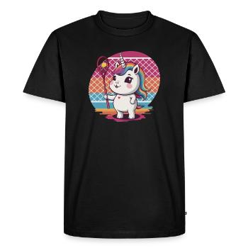 Licorne de tennis - T-shirt Premium bio Homme - noir - Devant - Nico (187cm)