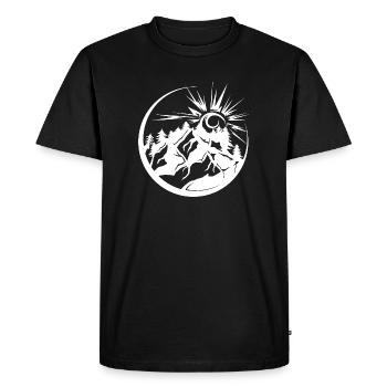 Mountains outdoor nature forest landscape graphic icon - Men's Premium Organic T-Shirt - black - Front - Nico (187cm)