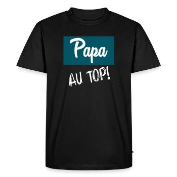 HAPPY FATHER'S DAY. DAD. FATHER'S DAY. FATHER - Men's Premium Organic T-Shirt - black - Front - Nico (187cm)