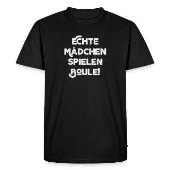Vraies filles jouant à la pétanque Bouler Jeu de boccia - T-shirt Premium bio Homme - noir - Devant - Nico (187cm)