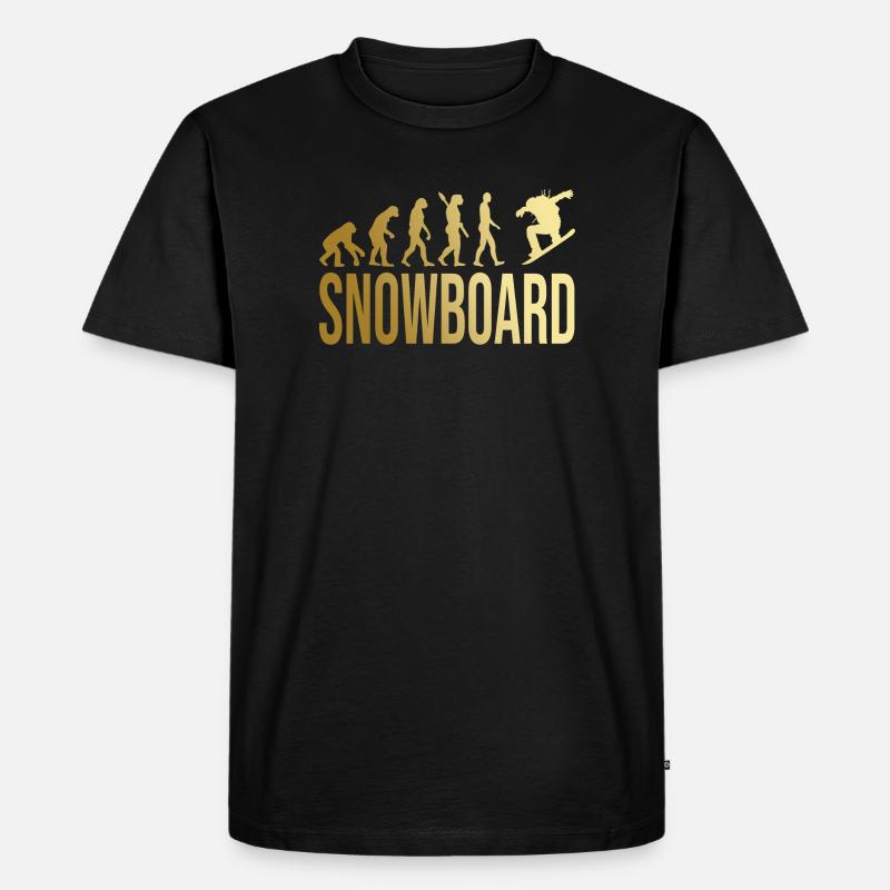 Evolution Snowboard - Männer Premium Bio T-Shirt - Schwarz