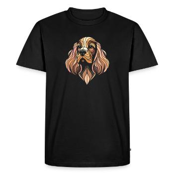 Cocker Spaniel dog head geometric art polygon art - Men's Premium Organic T-Shirt - black - Front - Nico (187cm)