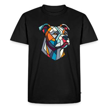 Staffordshire bull terrier géométrique, staffy - T-shirt Premium bio Homme - noir - Devant - Nico (187cm)