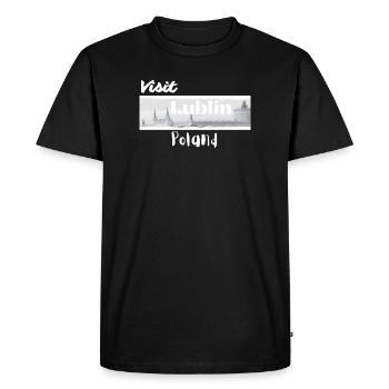 Visit Lublin Poland - Men's Premium Organic T-Shirt - black - Front - Nico (187cm)