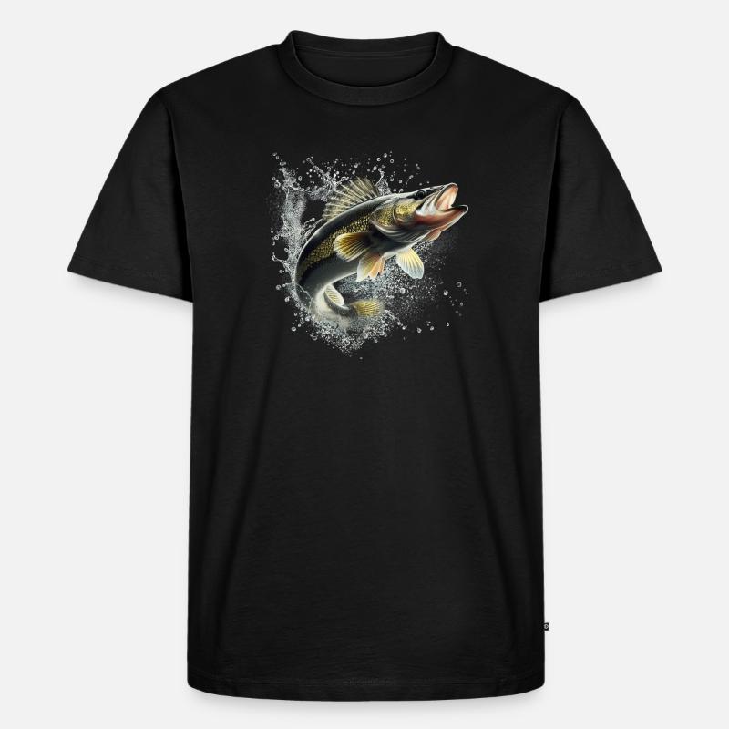 Fisch - Männer Premium Bio T-Shirt - Schwarz