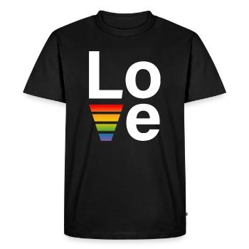 Chemise LGBT Regenbogen love blanc - T-shirt Premium bio Homme - noir - Devant - Nico (187cm)