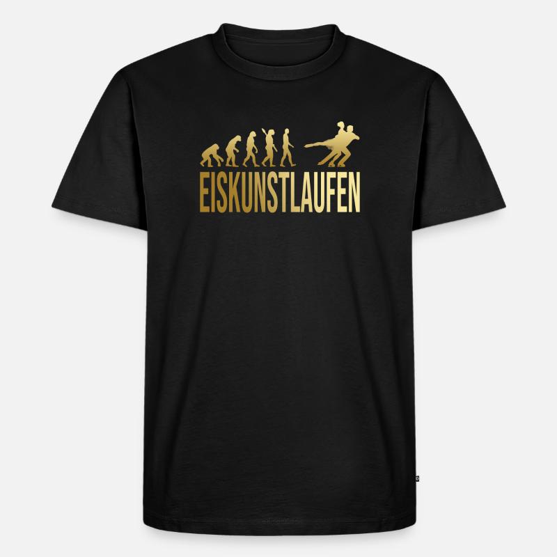 Evolution Eiskunstlaufen - Männer Premium Bio T-Shirt - Schwarz