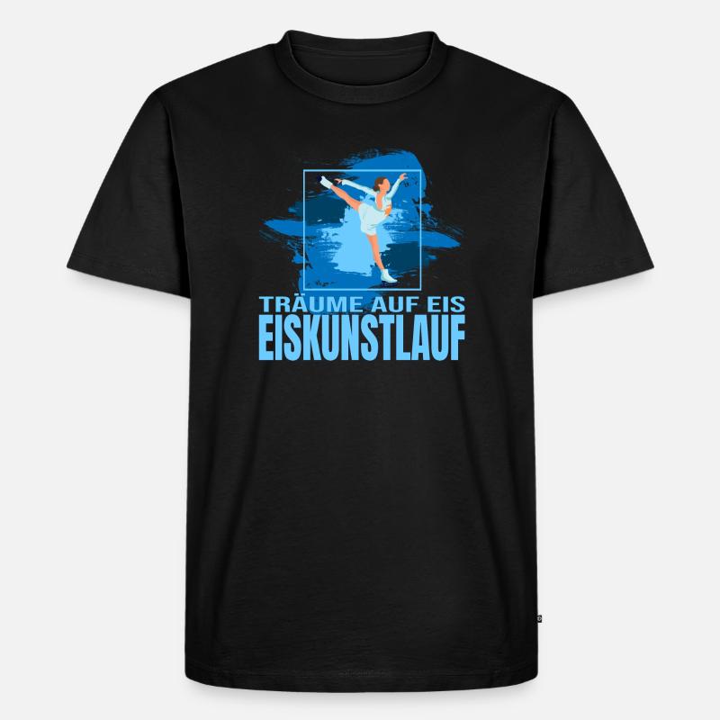 Träume auf Eis - Eiskunstlaufen - Männer Premium Bio T-Shirt - Schwarz