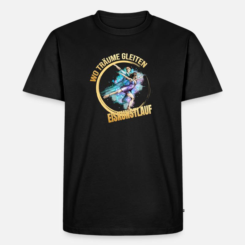 Wo träume gleiten - Eiskunstlauf - Männer Premium Bio T-Shirt - Schwarz
