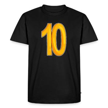 10 - dix - jaune - T-shirt Premium bio Homme - noir - Devant - Nico (187cm)