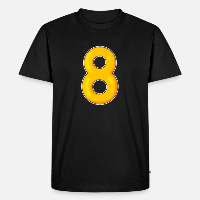 8 Gelb - Männer Premium Bio T-Shirt - Schwarz