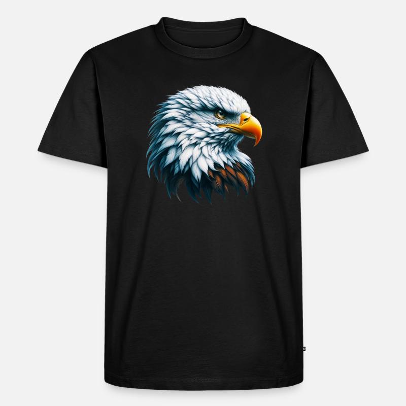 Adler - Männer Premium Bio T-Shirt - Schwarz