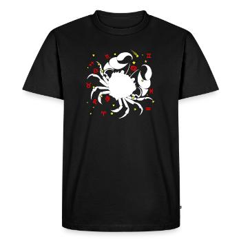Lobster color - Men's Premium Organic T-Shirt - black - Front - Nico (187cm)