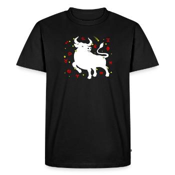 Couleur Taureau - T-shirt Premium bio Homme - noir - Devant - Nico (187cm)