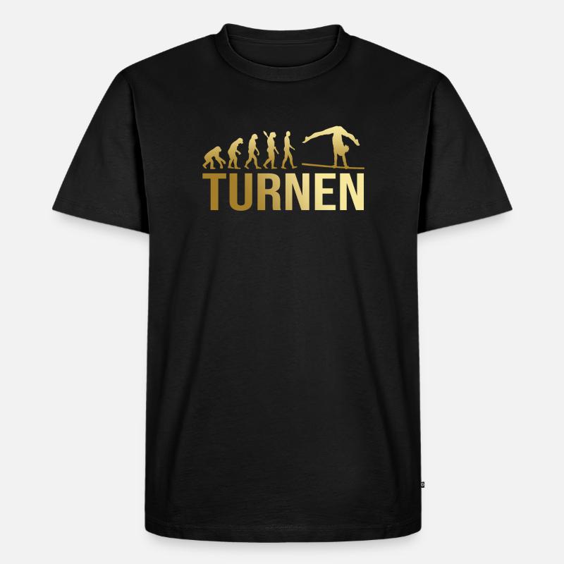 Evolution Turnen - Männer Premium Bio T-Shirt - Schwarz