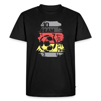 Football Germany Fan Shirt Collage Ball Logo - Men's Premium Organic T-Shirt - black - Front - Nico (187cm)