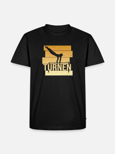 Turnen - Männer Premium Bio T-Shirt - Schwarz
