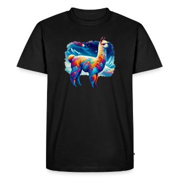 Alpaca - Men's Premium Organic T-Shirt - black - Front - Nico (187cm)