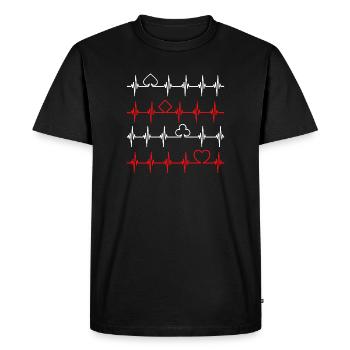 Joueurs professionnels Jeux de casino Jeux de hasard Poker Jeux d’argent - T-shirt Premium bio Homme - noir - Devant - Nico (187cm)