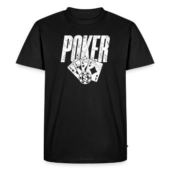 Casino Gambling Poker Jeu de cartes gagnant Jackpot - T-shirt Premium bio Homme - noir - Devant - Nico (187cm)