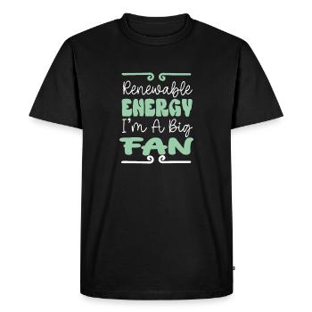 Énergies renouvelables, électricité, énergie éolienne, changement climatique - T-shirt Premium bio Homme - noir - Devant - Nico (187cm)