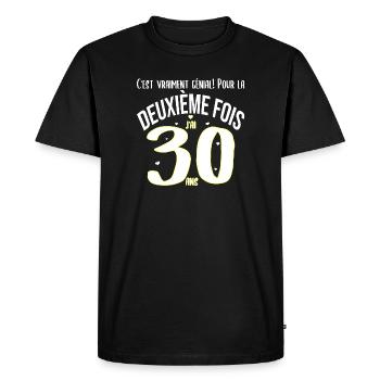 Anniversaire 60 ans 60 année d'âge cadeau - T-shirt Premium bio Homme - noir - Devant - Nico (187cm)