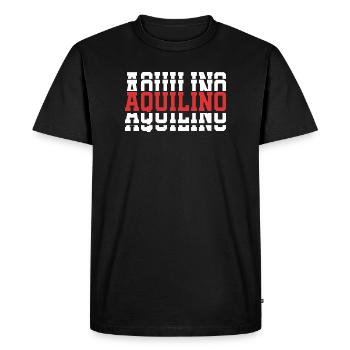 T-shirt Aquilino t-shirt cadeau texte empilé - T-shirt Premium bio Homme - noir - Devant - Nico (187cm)