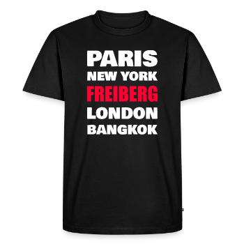 Freiberg Stadt Shirt – Kleinstadt Weltmetropolen - Männer Premium Bio T-Shirt - Schwarz - Vorne - Nico (187cm)