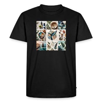 La nature dans l’art - T-shirt Premium bio Homme - noir - Devant - Nico (187cm)