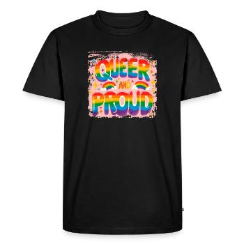 Queer et fier - T-shirt Premium bio Homme - noir - Devant - Nico (187cm)