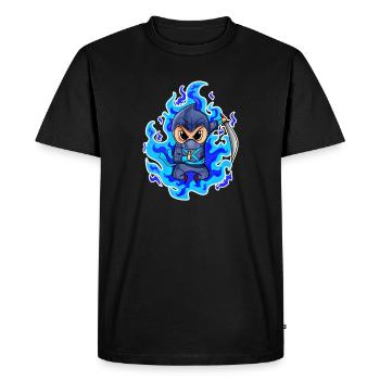 Ninja Motif Fire Blue - Men's Premium Organic T-Shirt - black - Front - Nico (187cm)