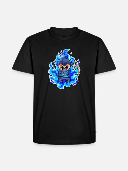 Ninja Motif Fire Blue - Men's Premium Organic T-Shirt - black