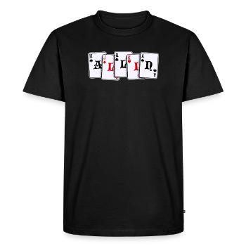 Poker Casino Jeu de cartes Jeux d’argent Poker Loterie - T-shirt Premium bio Homme - noir - Devant - Nico (187cm)